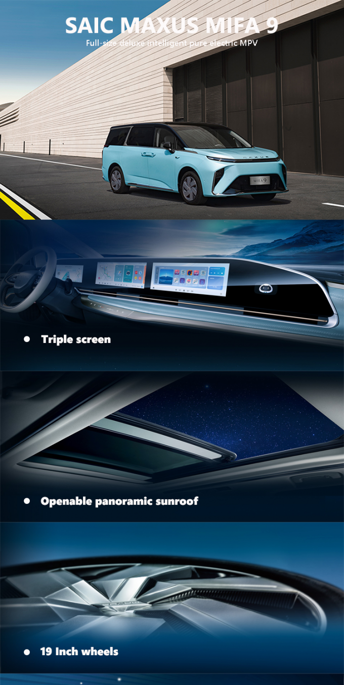 2024 맥수스 MIFA9 MPV EV 7 좌석 차 480km 560km 전륜 구동 0